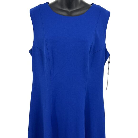 Tommy Hilfiger Women Dress Size 14 Blue Sheath Sleeveless Work Scoop  Women New - Picture 2 of 8